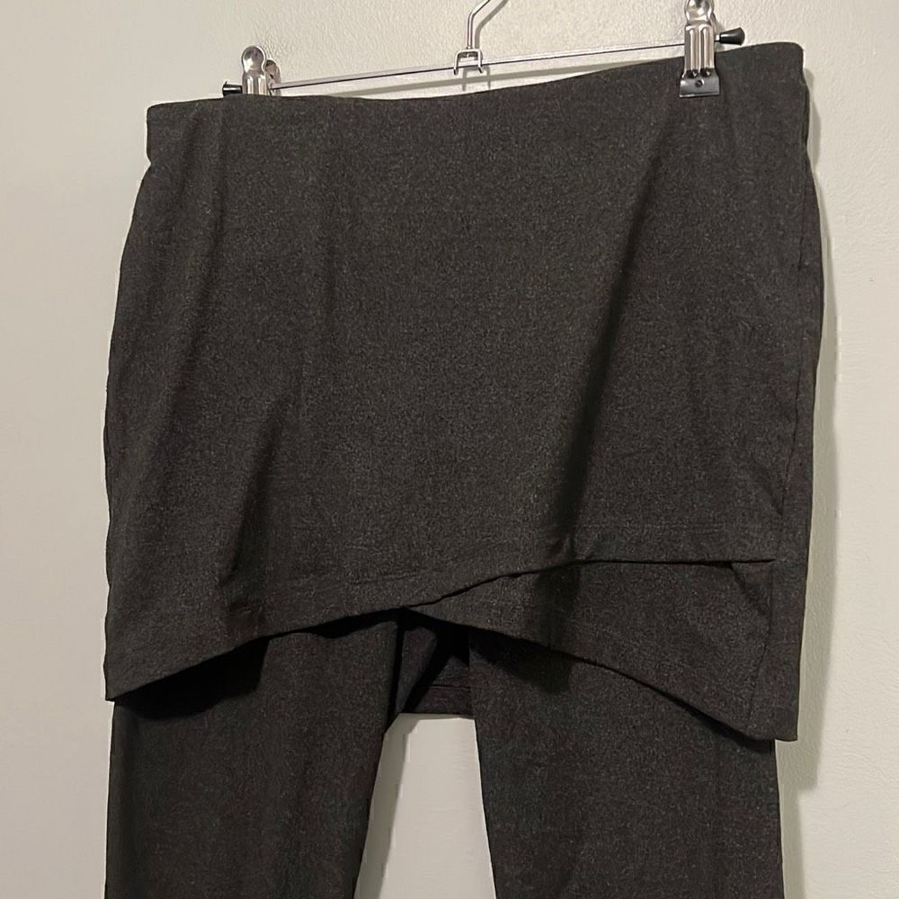 Cabi Women's Charcoal Heather Skirted Pull-On Stretchy Ankle Leggings